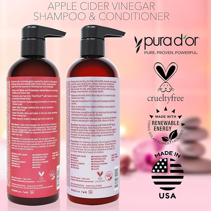 PURA D'OR Apple Cider Vinegar Thin2Thick Set Shampoo